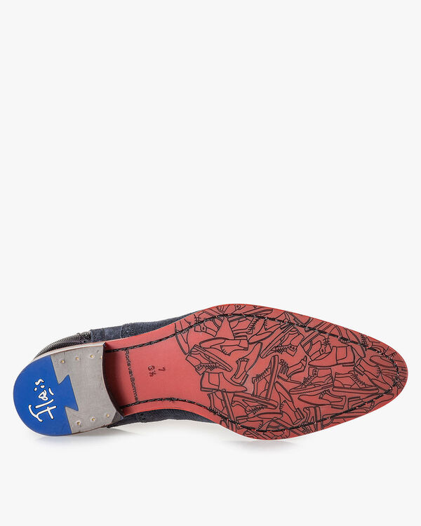 Veterschoen donkerblauw met print