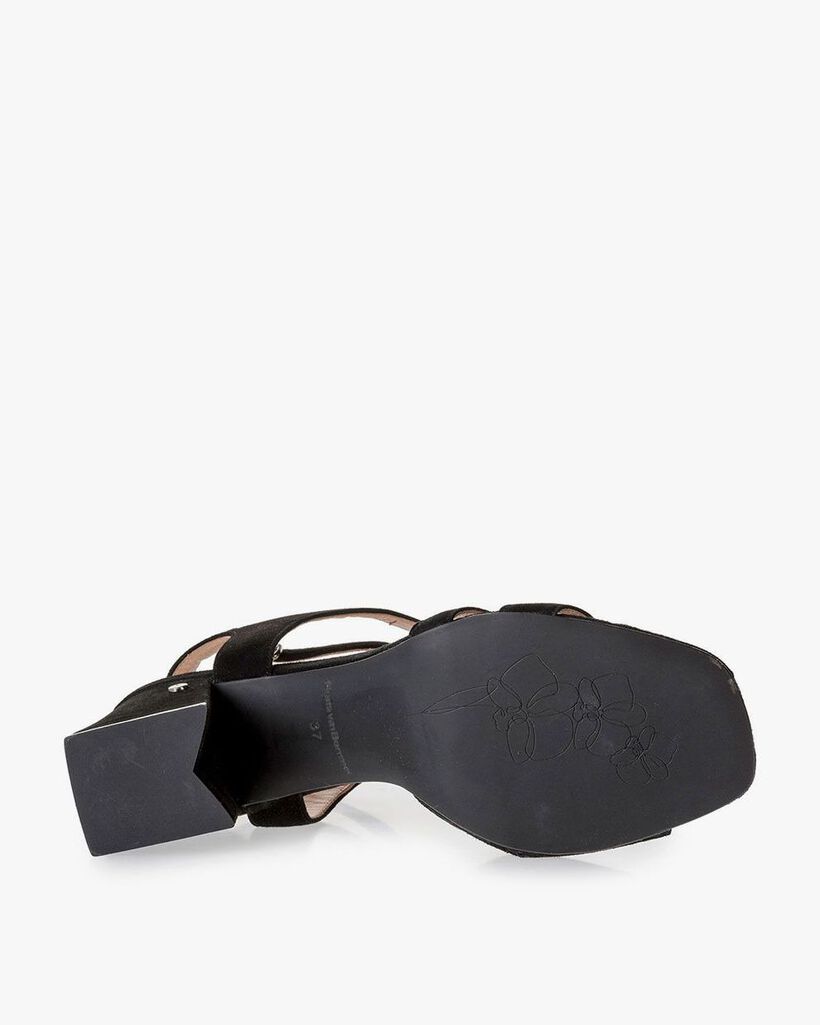 Zwarte su&egrave;de sandalette
