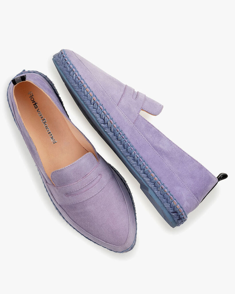 Espadrille su&egrave;de lila