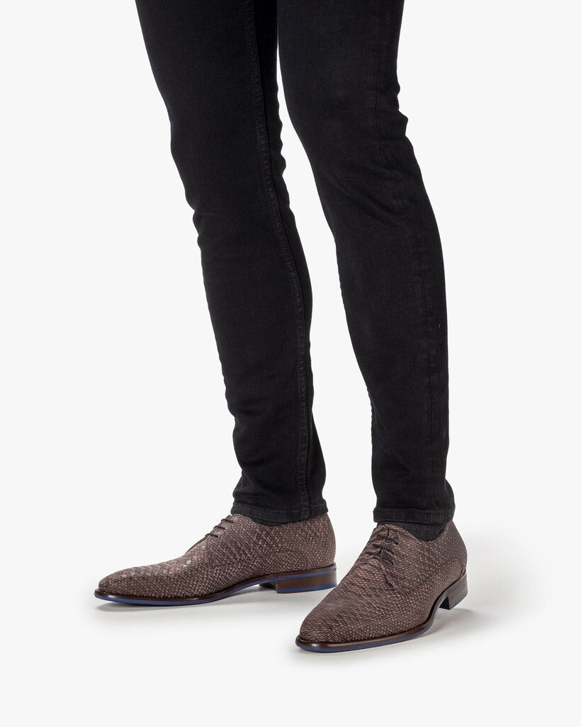 Veterschoen nubuckleer donkerbruin