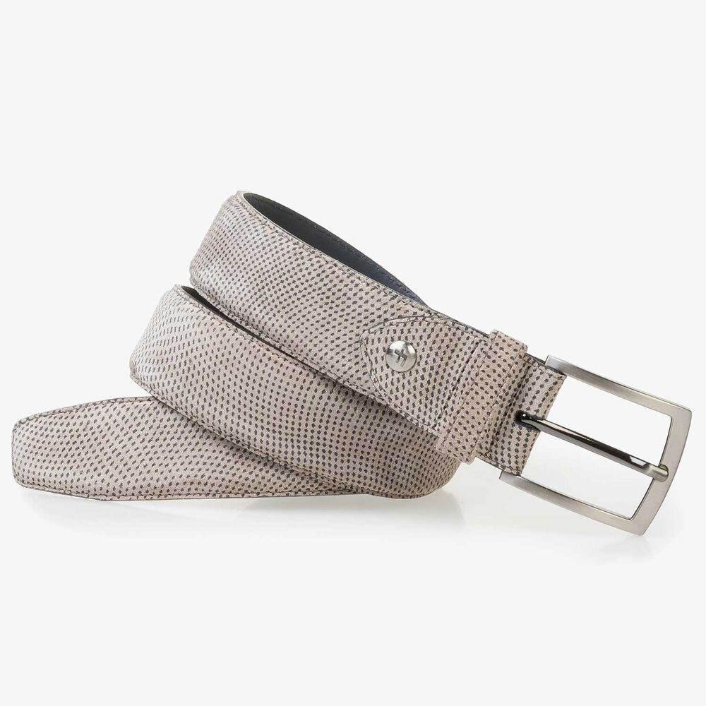 Light taupe-colored suede leather belt