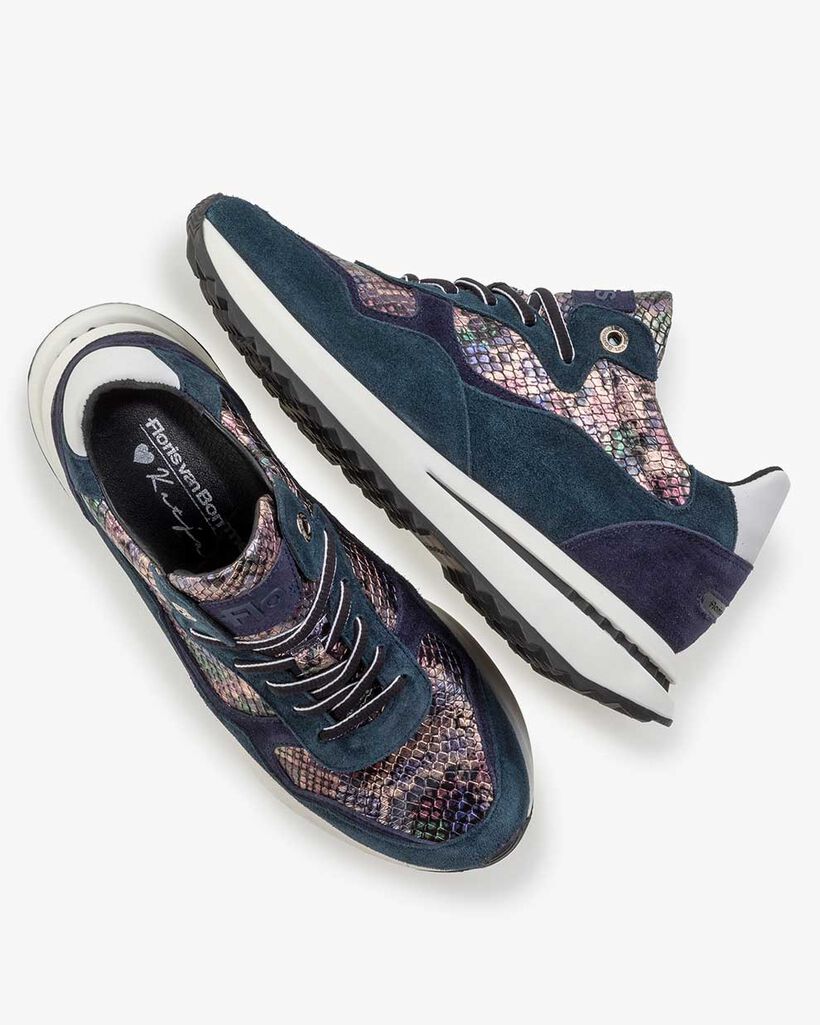 Sneaker metallic print roze