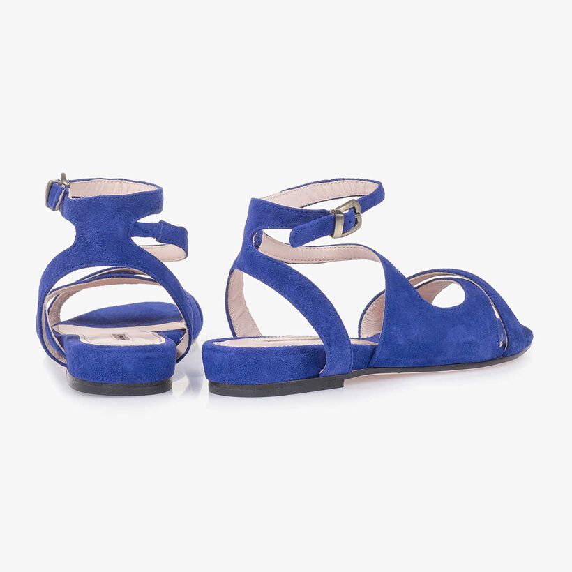 Cobalt blue suede leather sandal