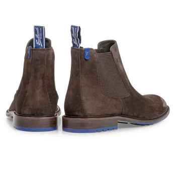 Donkerbruine su&egrave;de chelsea boot