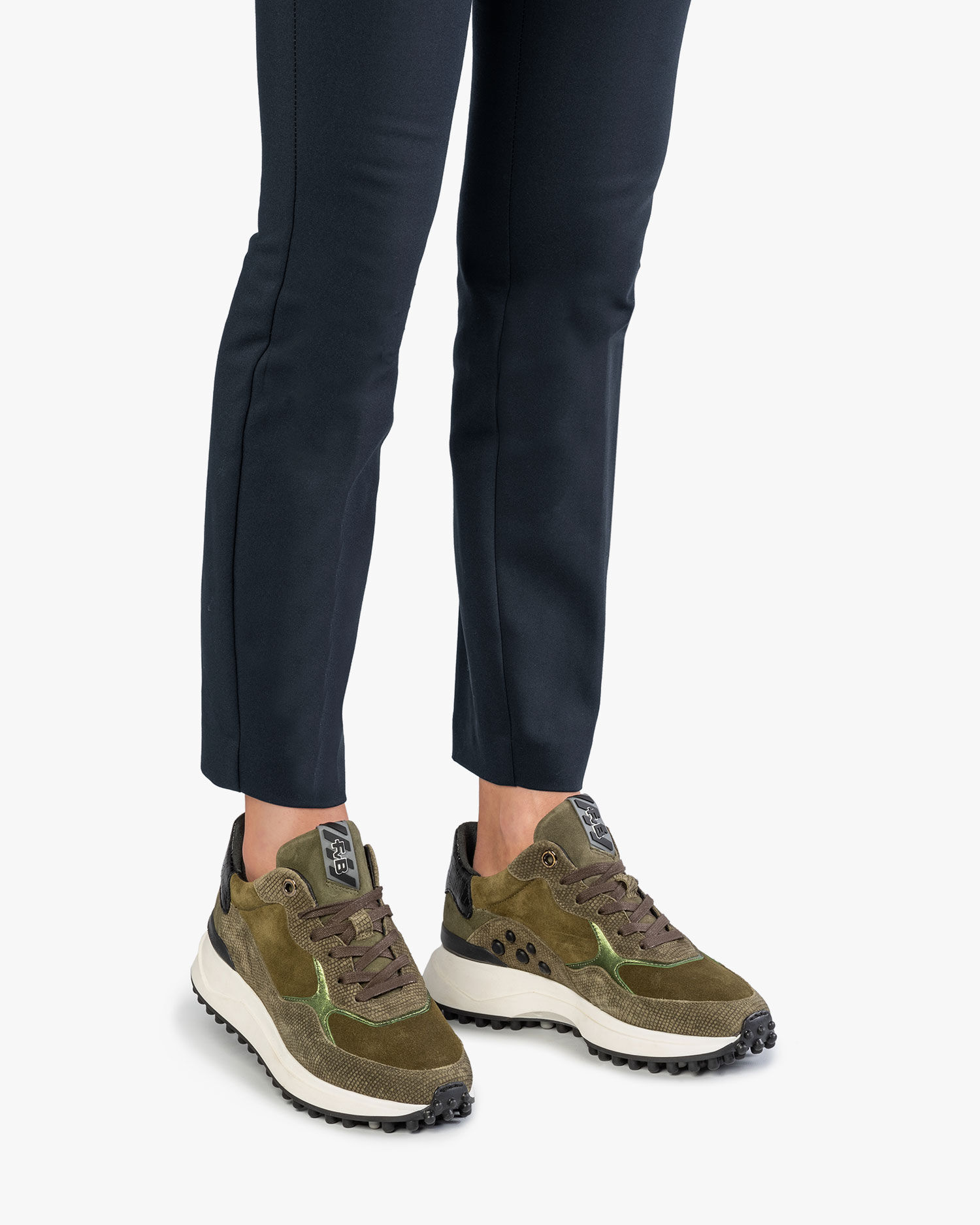 Floris van Bommel 16269/25 G1/2 Sneaker groen combi - Alleen bij Past