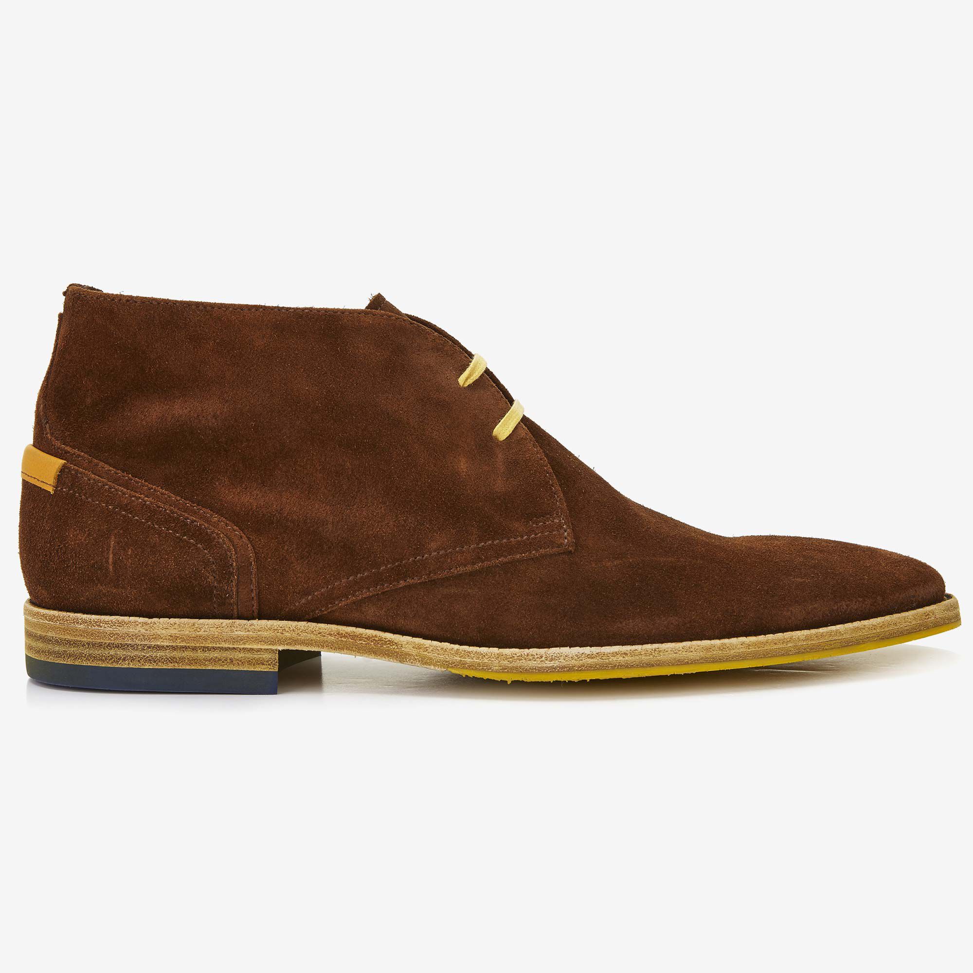 Cognac suede men's lace-up boot 10861/03 Floris van Bommel