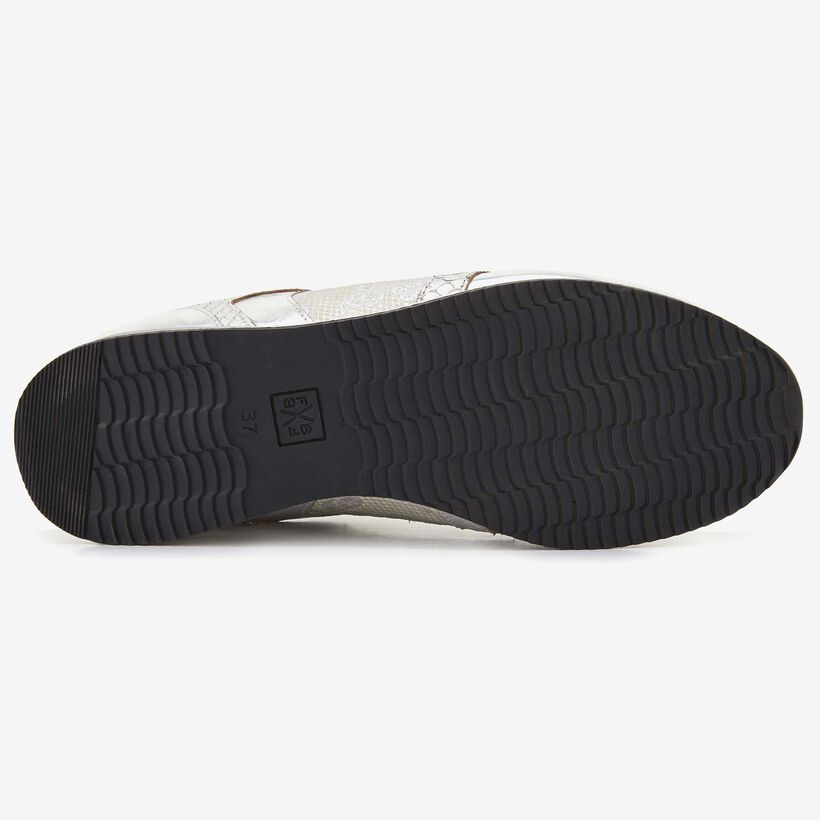 Floris van Bommel zilveren bloemdessin dames sneaker