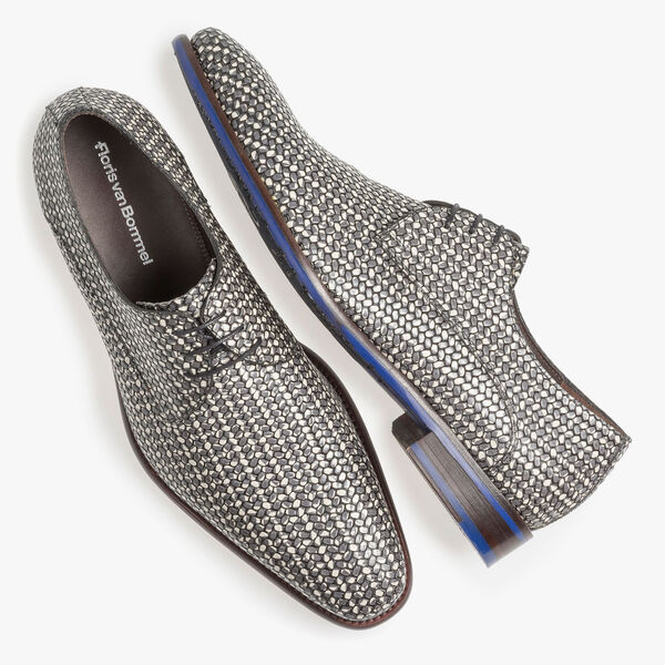 Dark grey lace shoe with white print