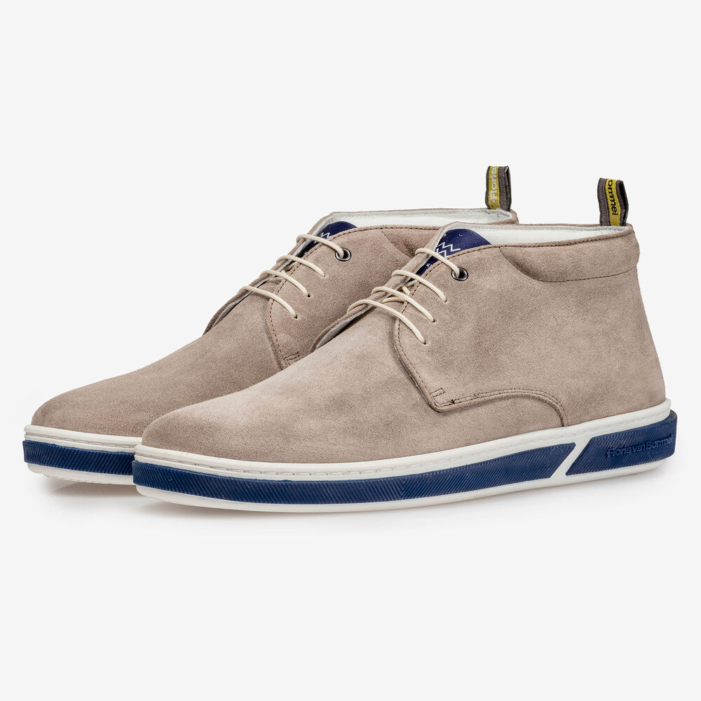 Su&egrave;de veterboot taupe met print