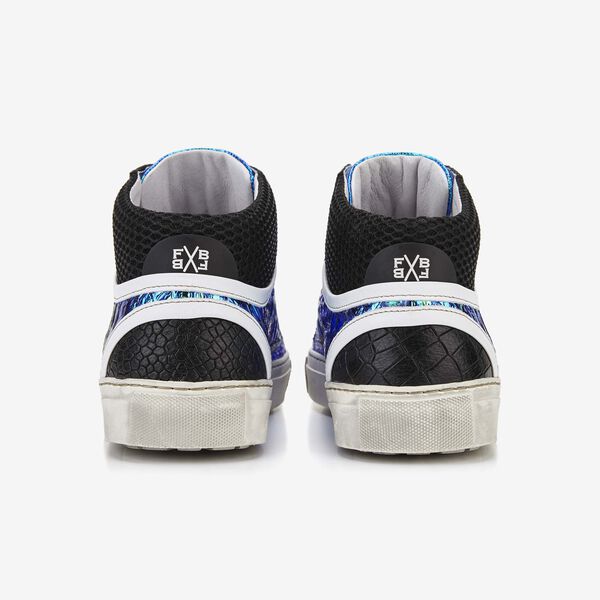 Floris van Bommel blue metallic heren sneaker