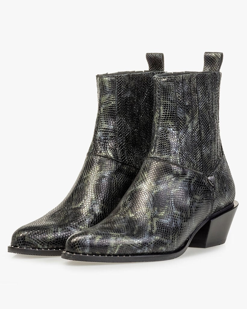 Chelsea boot reptielenprint groen