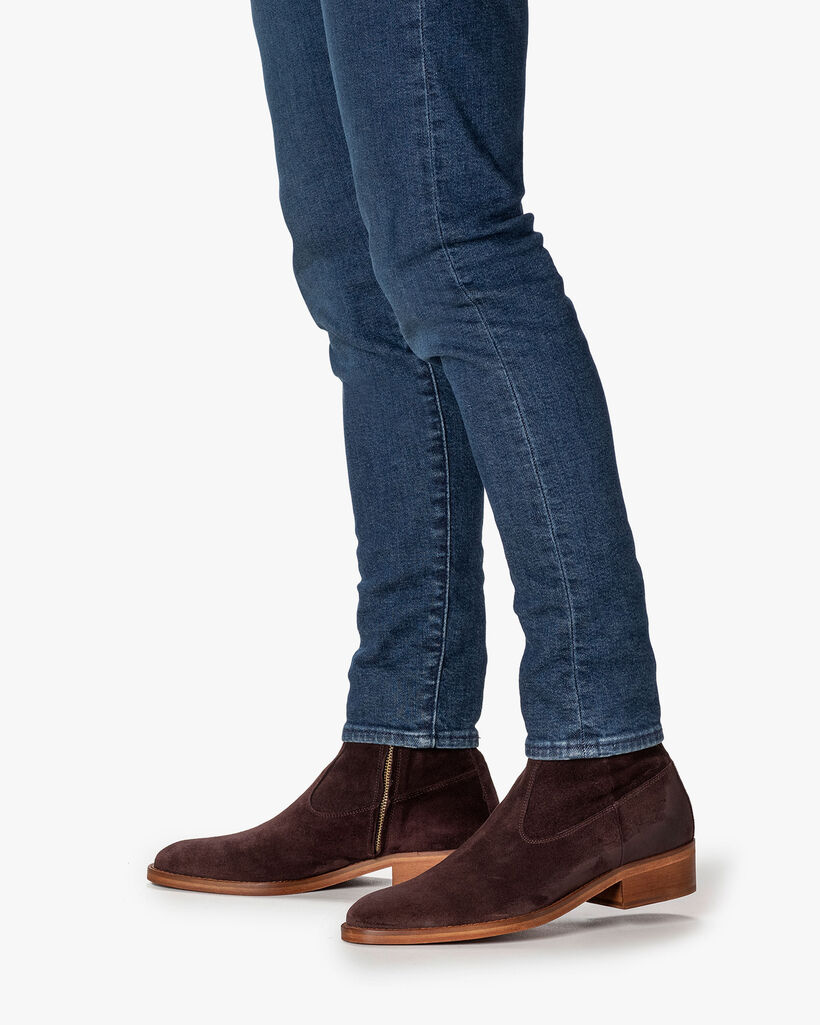 Boot su&egrave;de donkerbruin