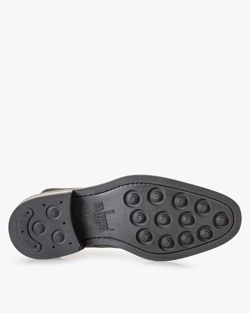 Boot leer met print zwart