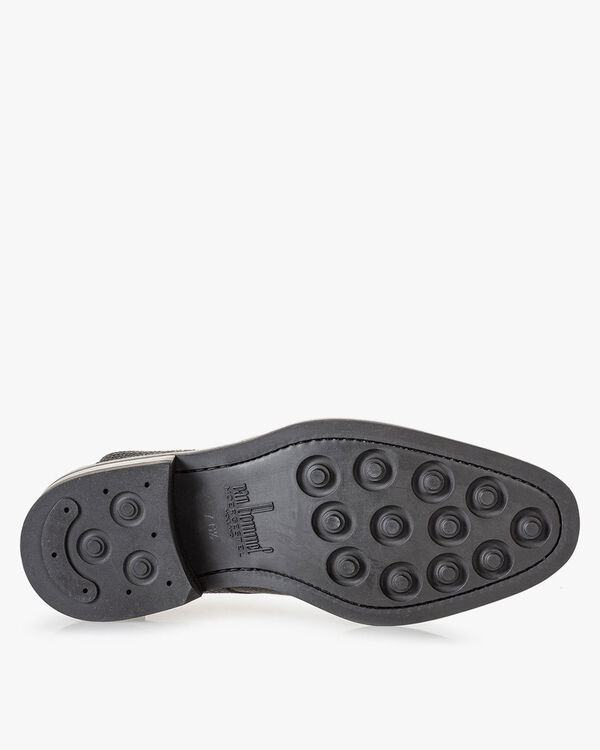 Boot leer met print zwart