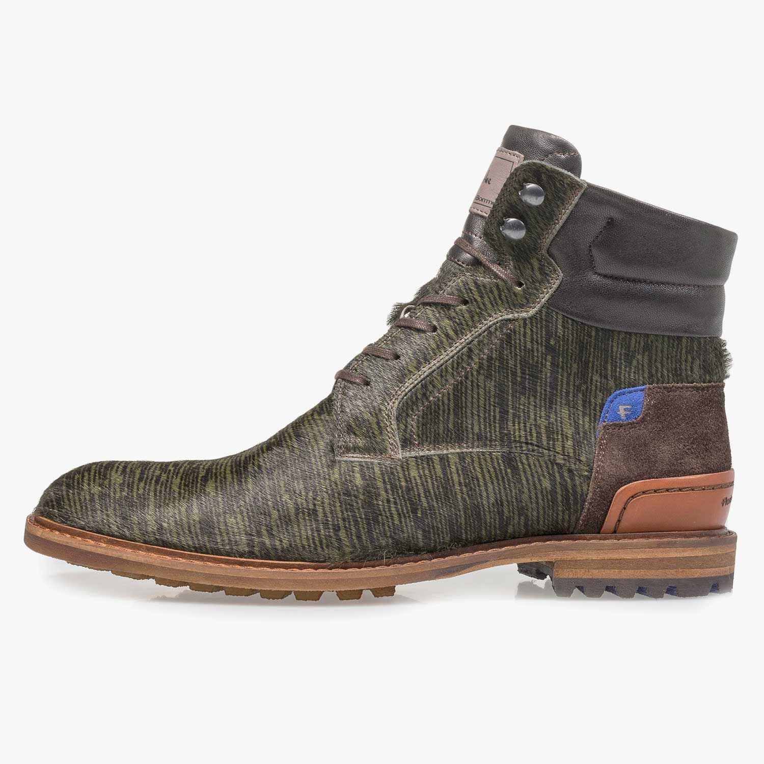 Green Premium pony hair lace boot 10641 00 Floris van Bommel Official