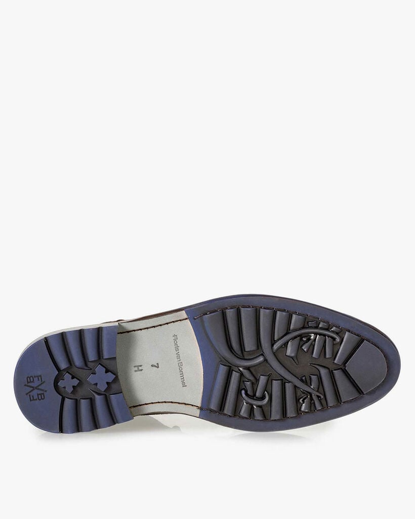 Lace boot suede leather dark brown