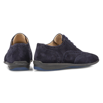 Veterschoen su&egrave;de blauw