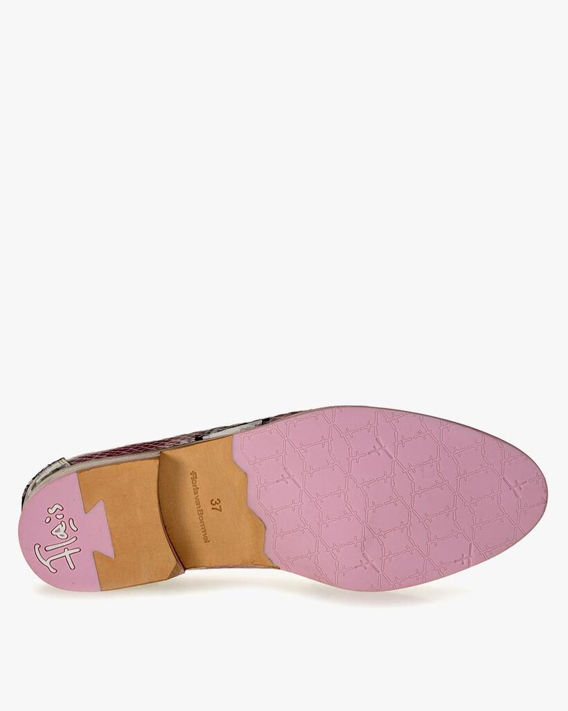 Loafer geprint leer roze