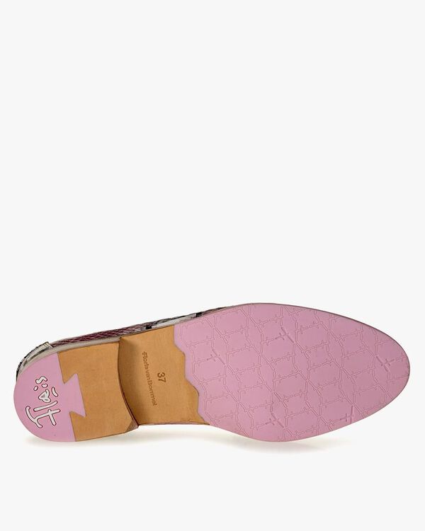 Loafer geprint leer roze