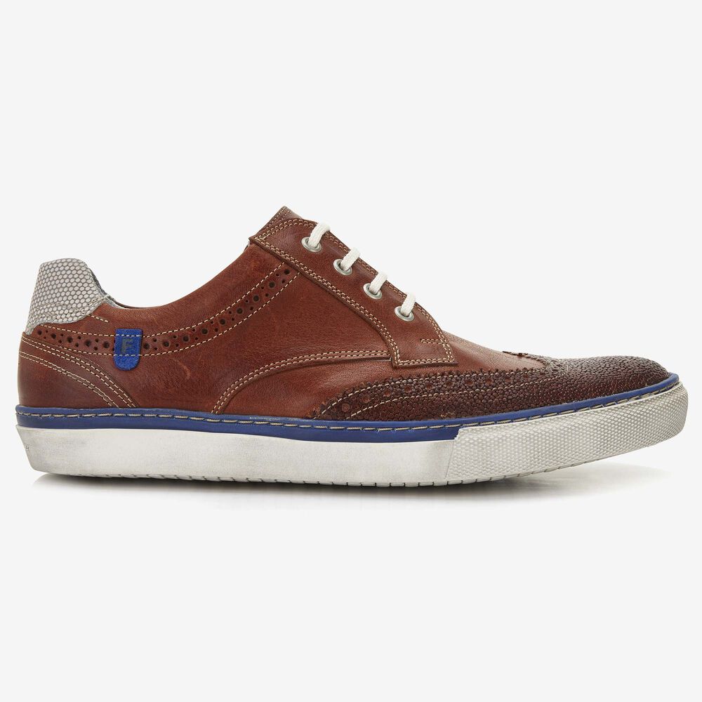 Floris van Bommel cognac leren heren sneaker