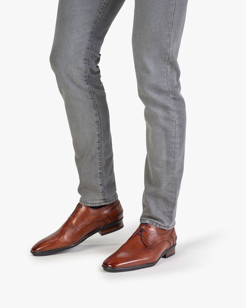 Veterschoen leer cognac