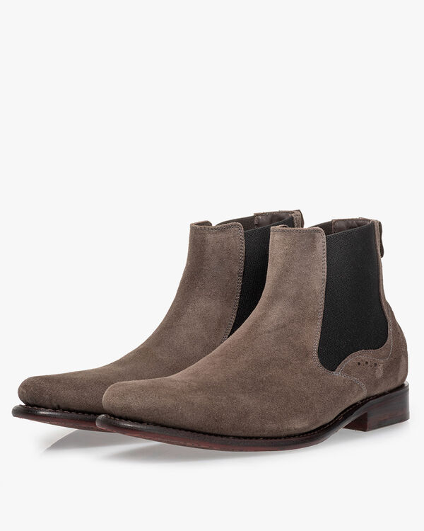 Chelsea boot su&egrave;de taupe