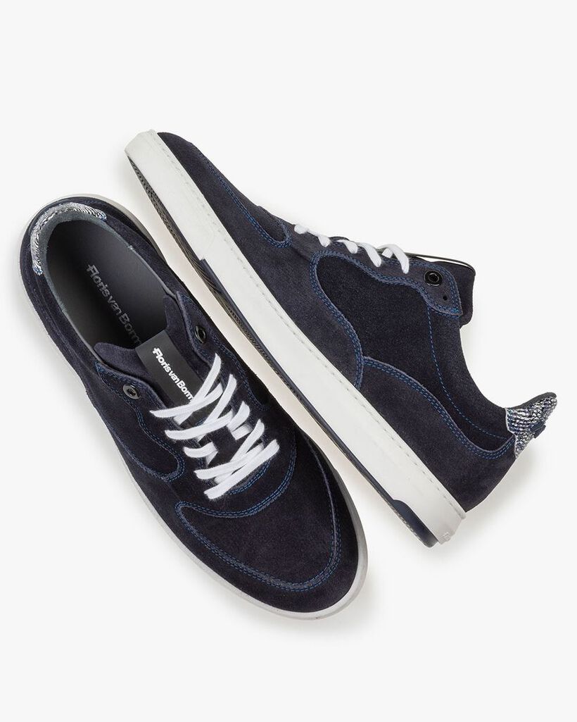 Sneaker geprint su&egrave;de blauw