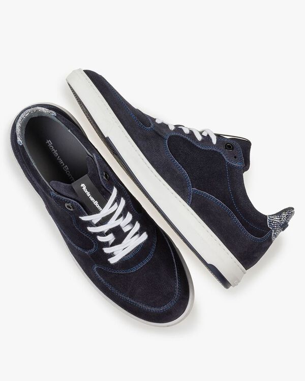 Sneaker geprint su&egrave;de blauw