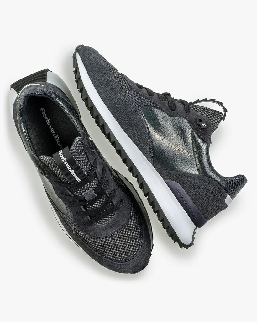 Sneaker geprint su&egrave;de grijs