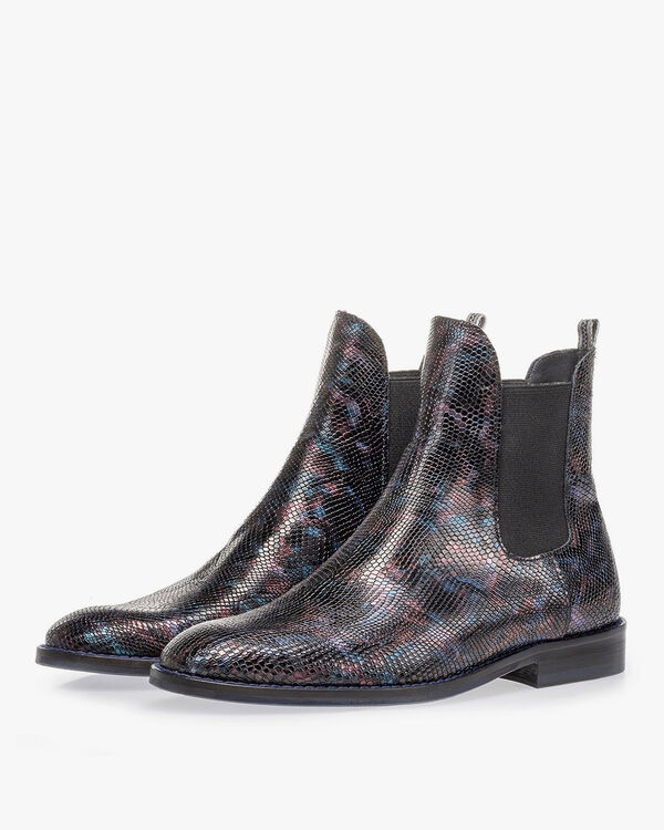Chelsea boot croco print blue