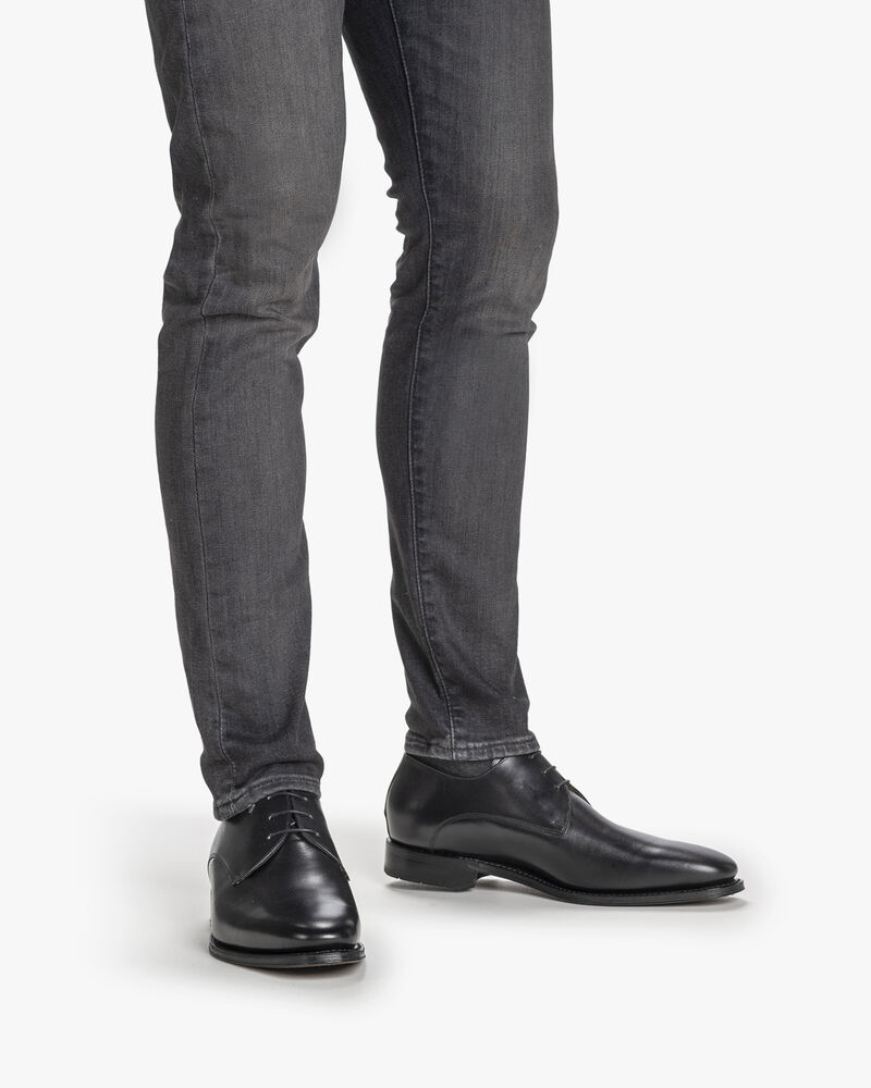 Veterschoen kalfsleer zwart