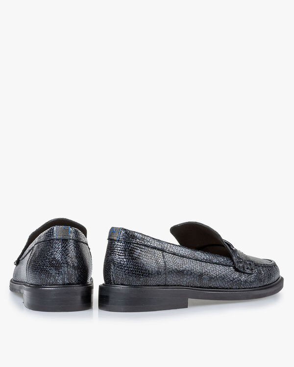 Loafer metallic print blauw