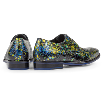 Veterschoen met print geel