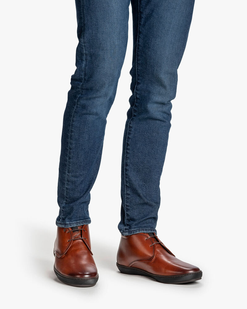 Veterboot kalfsleer donker cognac