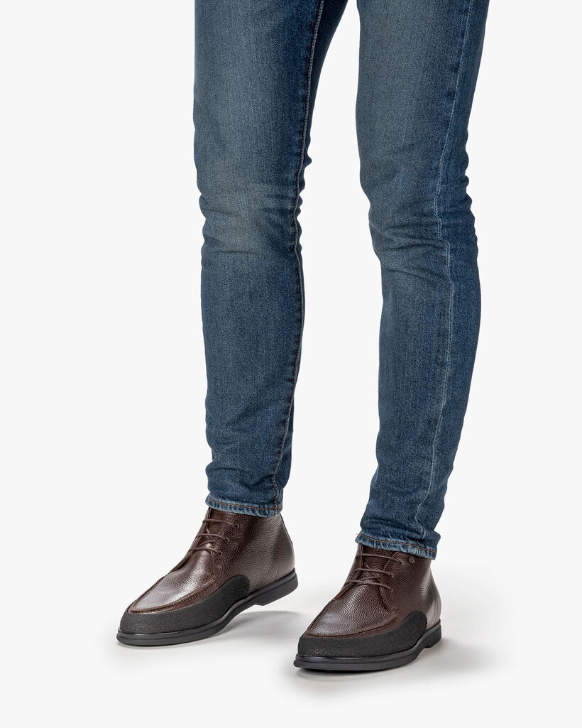 Veterboot geprint leer bruin