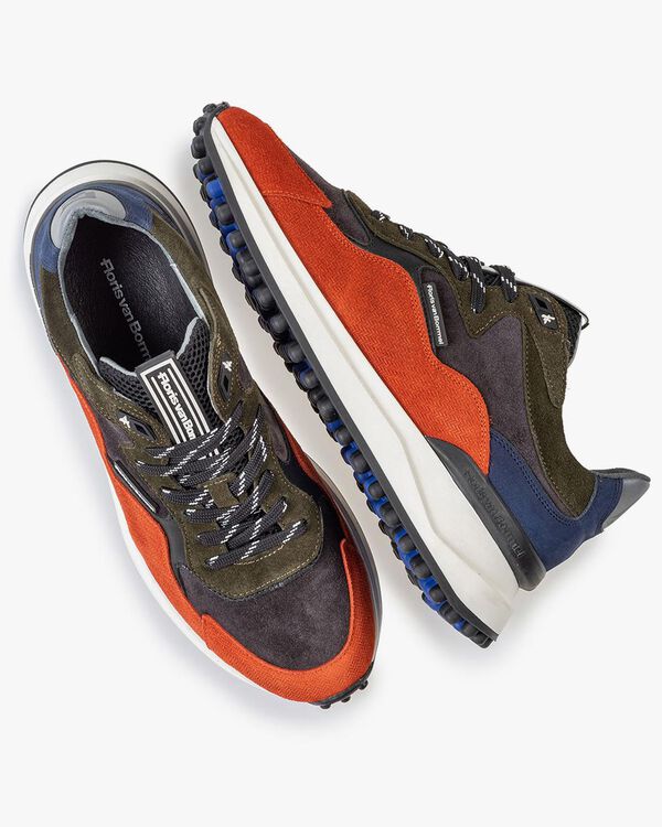 Noppi sneaker donkerblauw/oranje