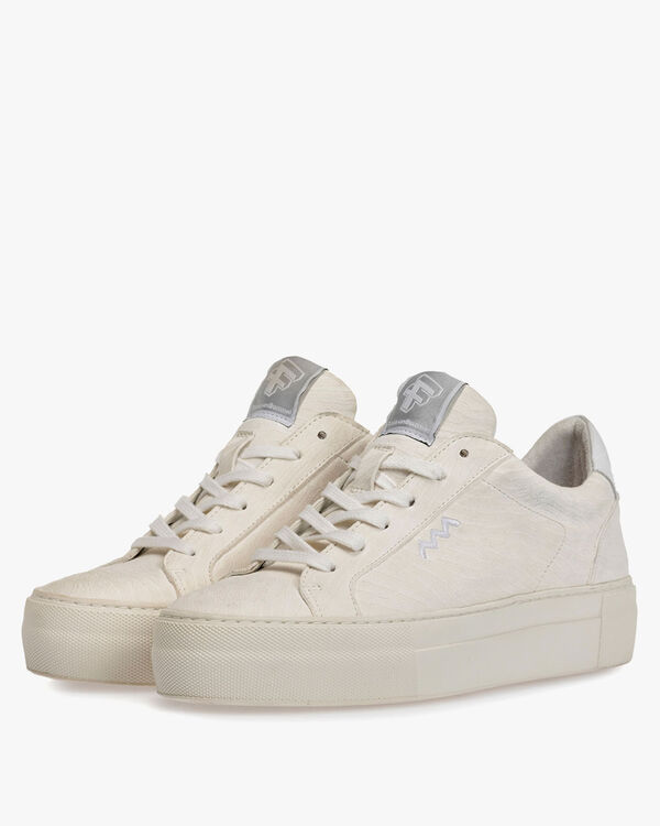 Sneaker geprint leer wit