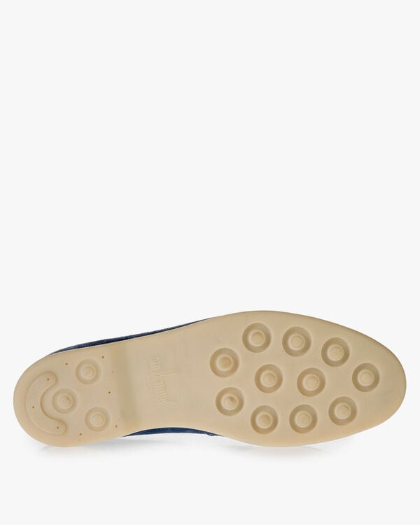 Blauwe su&egrave;de loafer