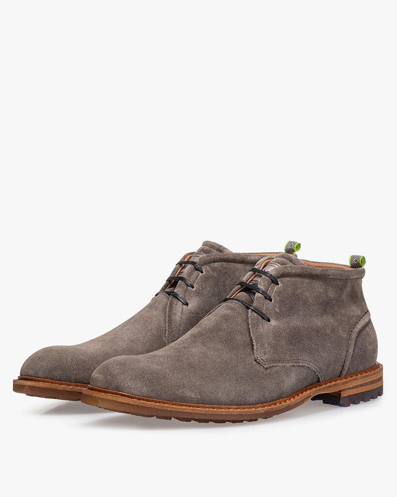Lace boot suede grey