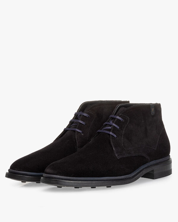 Lace boot suede black