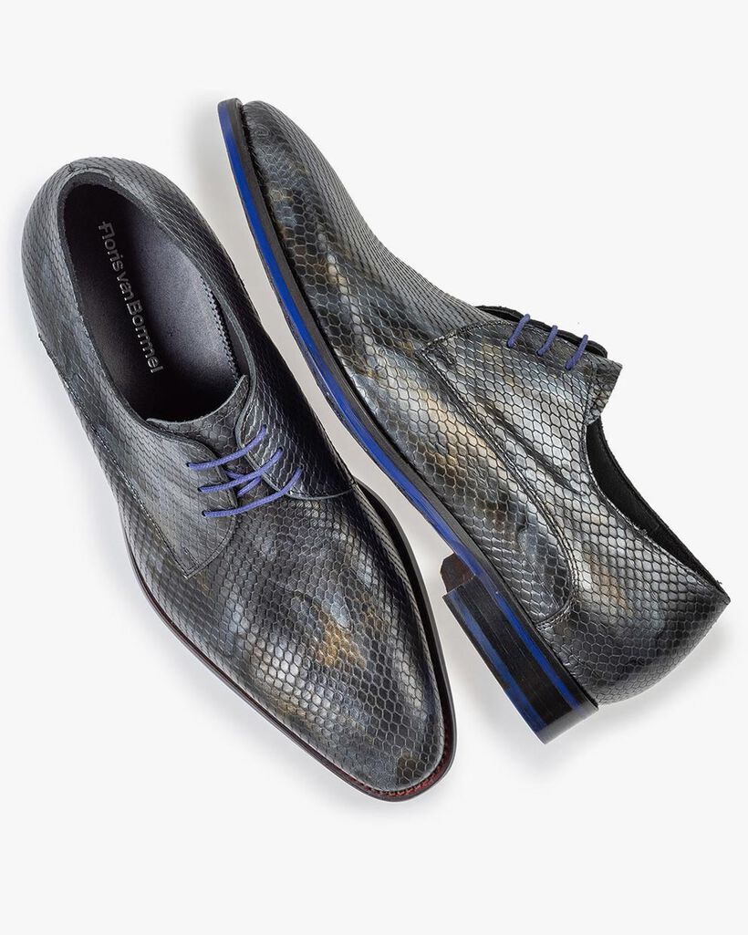 Veterschoen metallic grijs