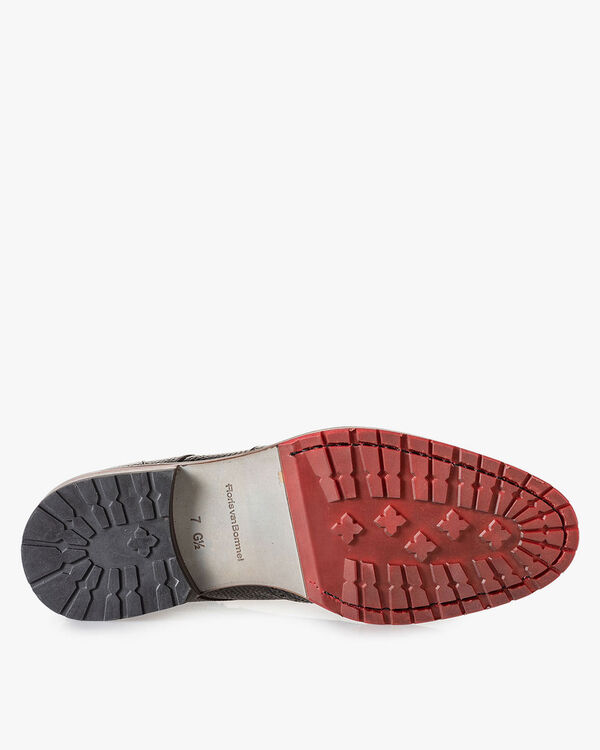 Leren brogue veterboot zwart