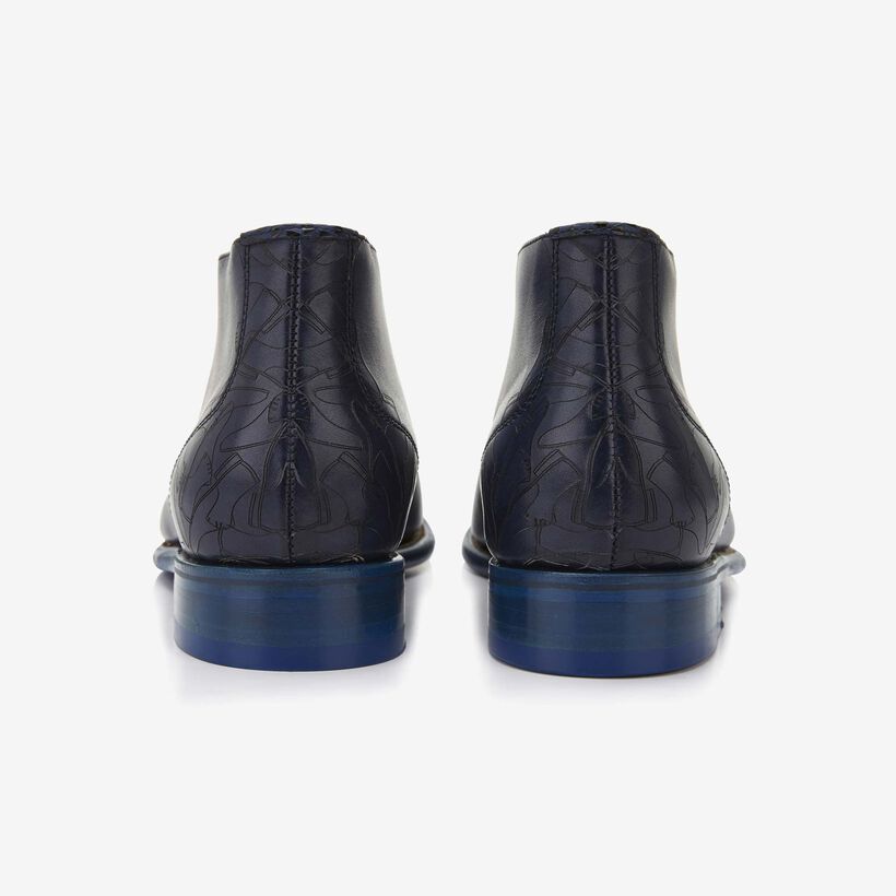 Floris van Bommel donkerblauwe leren heren veterboot