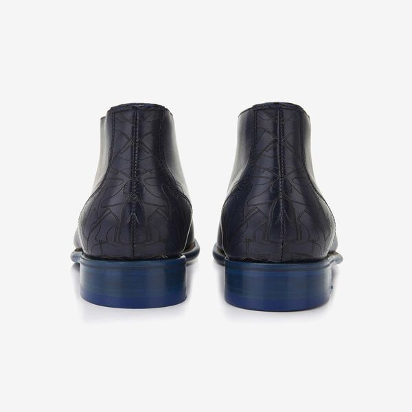 Floris van Bommel donkerblauwe leren heren veterboot