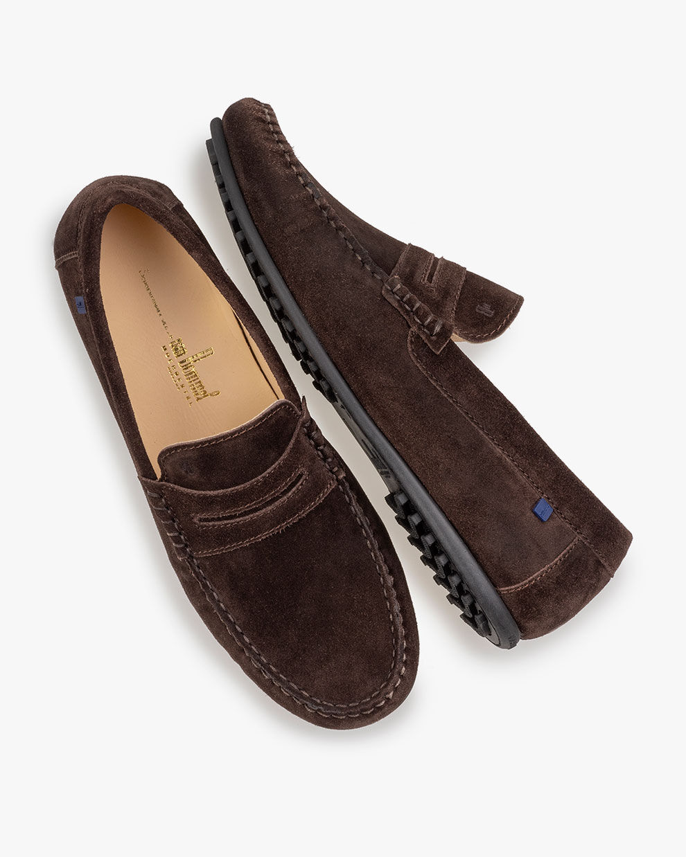 Moccasin suède donkerbruin SBM-40017-21-01 | Van Bommel Official®