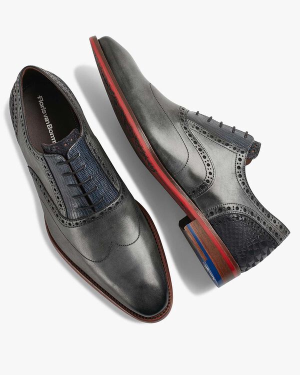 Veterschoen kalfsleer grijs