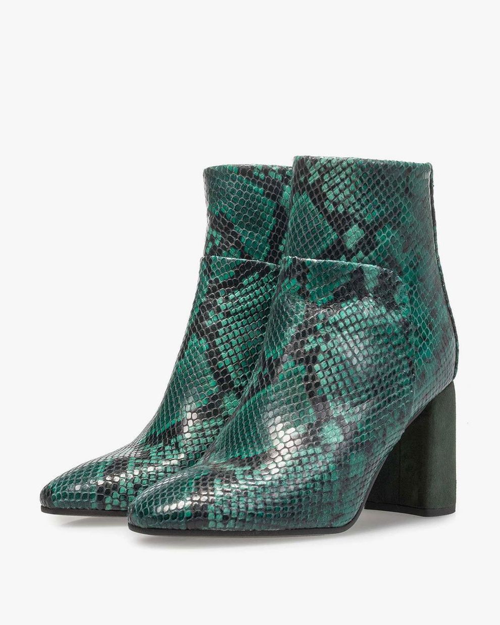 Groene leren enkellaars 85624 04 Floris van Bommel Official