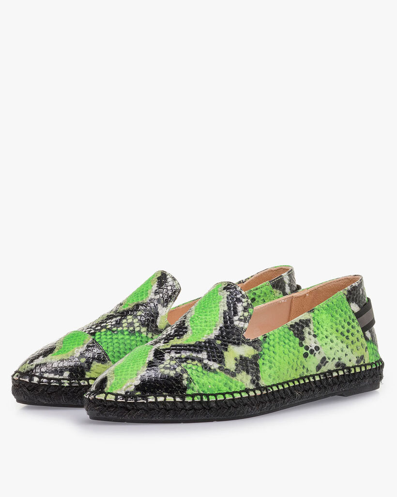 Fluorescent green espadrilles