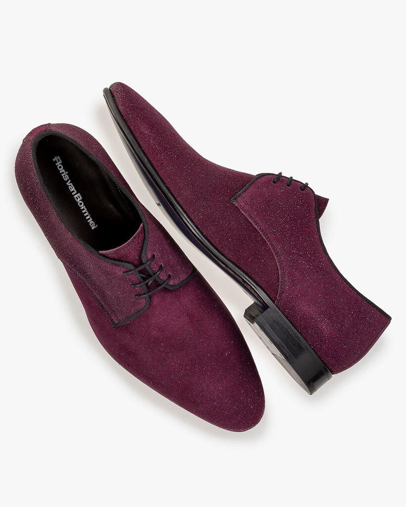 Lace shoe suede bordeaux red