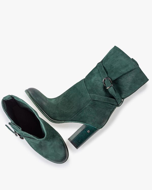 Halfhoge laars su&egrave;de petrol